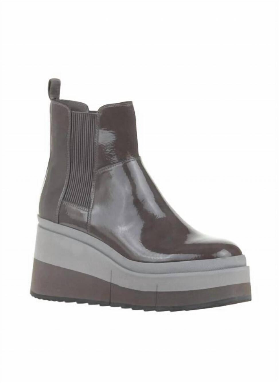 NEW NAKED FEET women's guild platform chelsea boots in mud